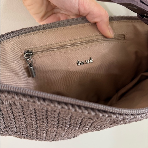 The Sak Tess Sling Crochet Bag - Mushroom - Chocolate/Taupe Brown - Picture 10 of 14